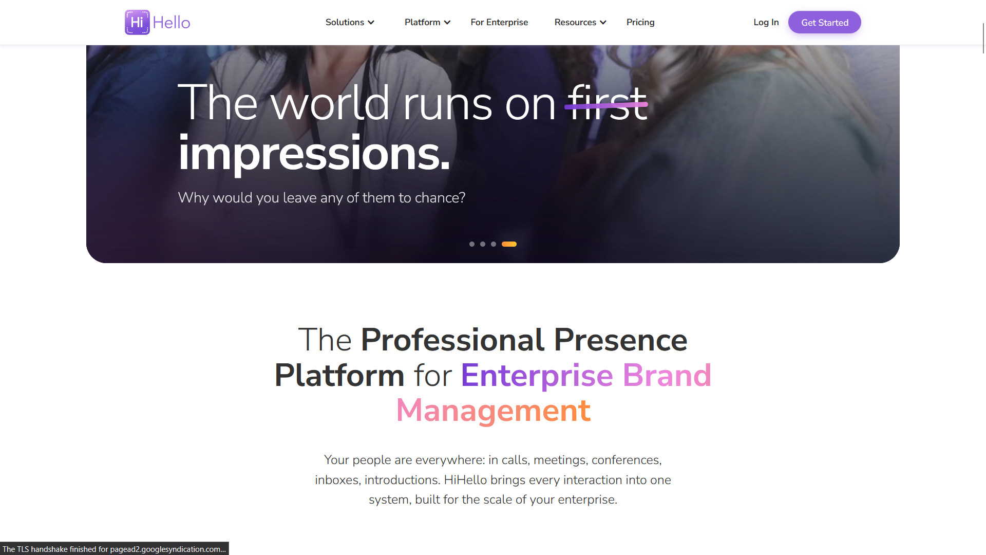 HiHello digital business card app screenshot