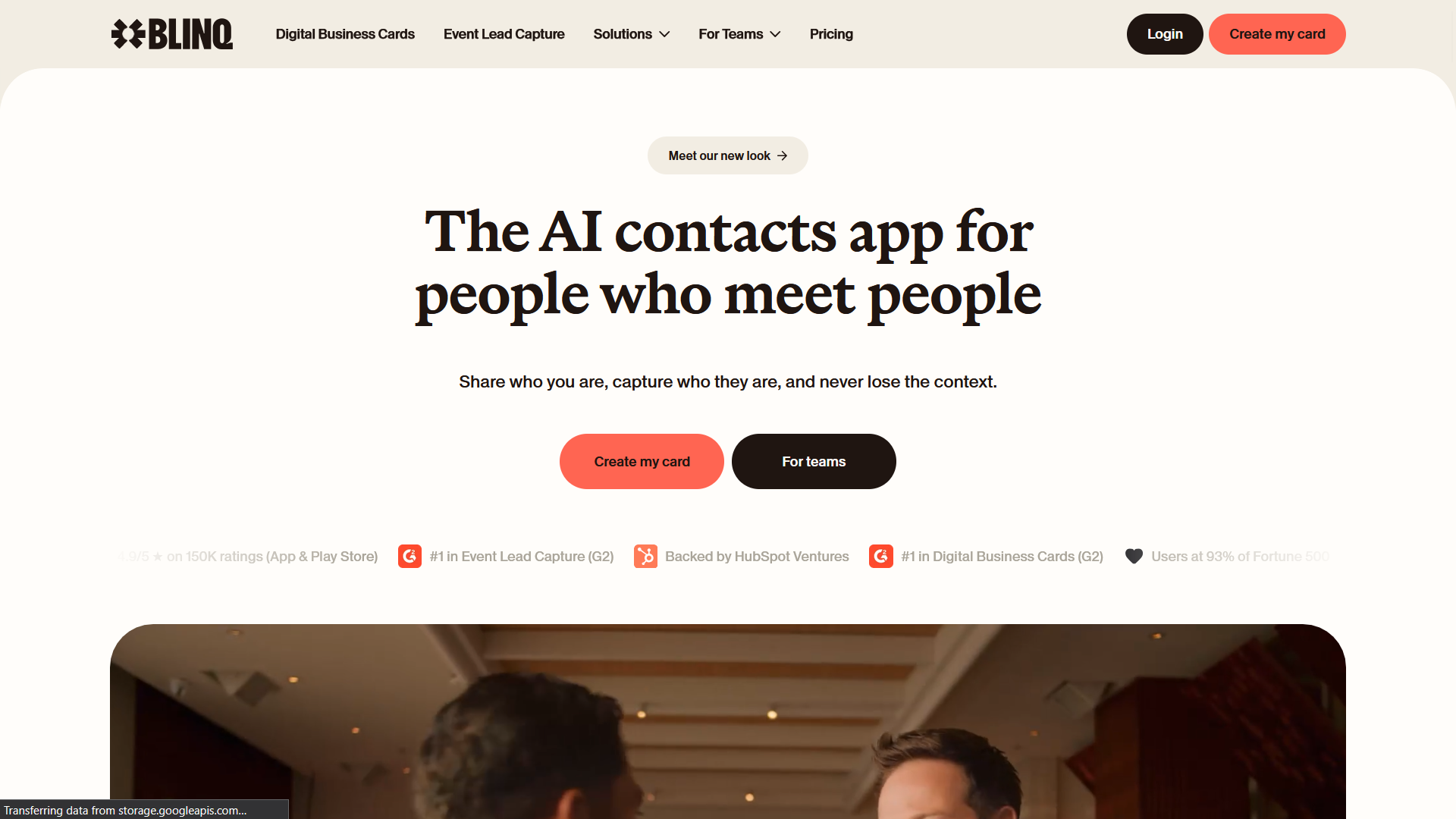 Blinq digital business card app screenshot